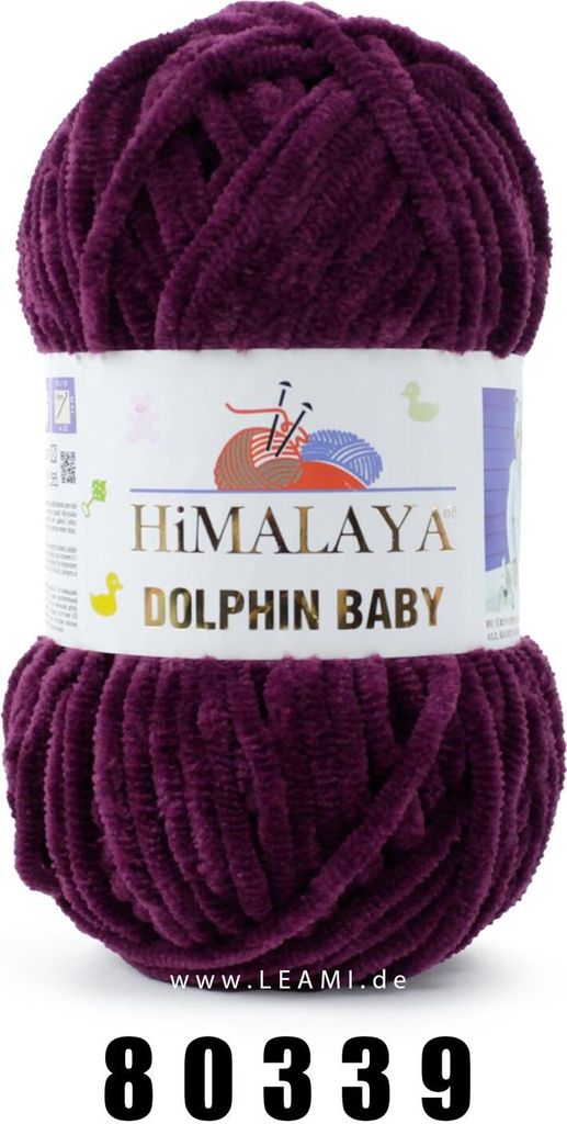 Himalaya Dolphin Baby Wolle 80339 Aubergine Dunkel Beere – Weiches & Dickes Polyester Garn – Perfekt für Häkeln, Stricken & Amigurumi