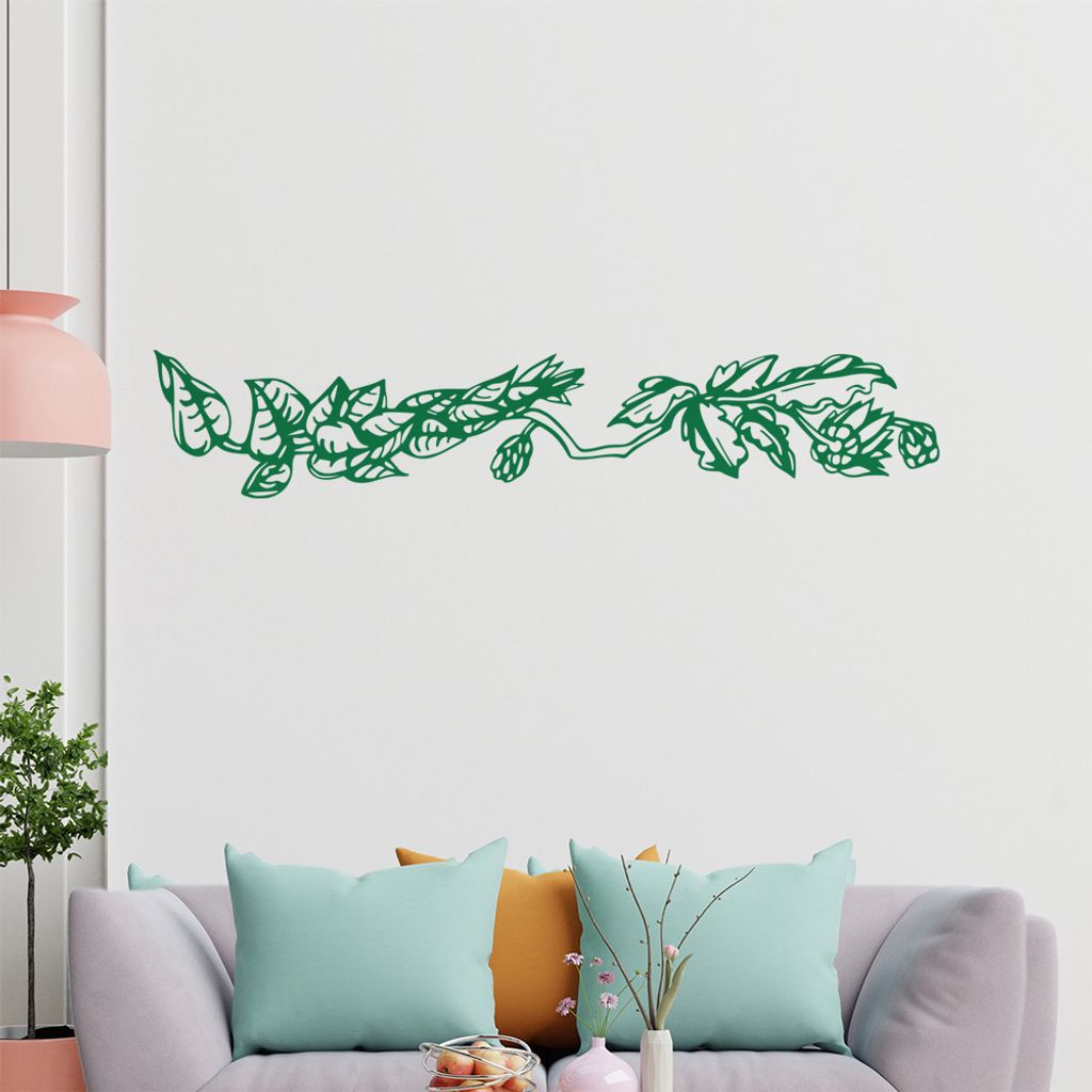 Blätter - Ranken Wandtattoo in 6 Größen - Wandaufkleber Wall Sticker - Dekoration, Küche, Wohnzimmer, Schlafzimmer, Badezimmer