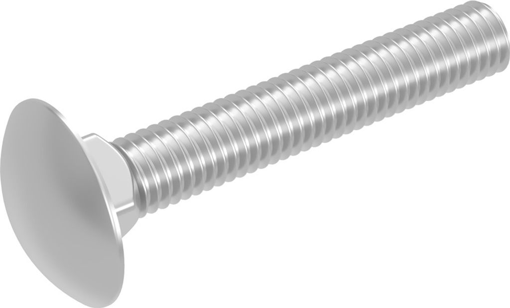 SECCARO Schlossschraube M10 x 60 mm, Edelstahl V2A VA A2, DIN 603 / ISO 8677, Flachrundkopf mit Vierkantansatz, Vollgewinde, 20 Stück