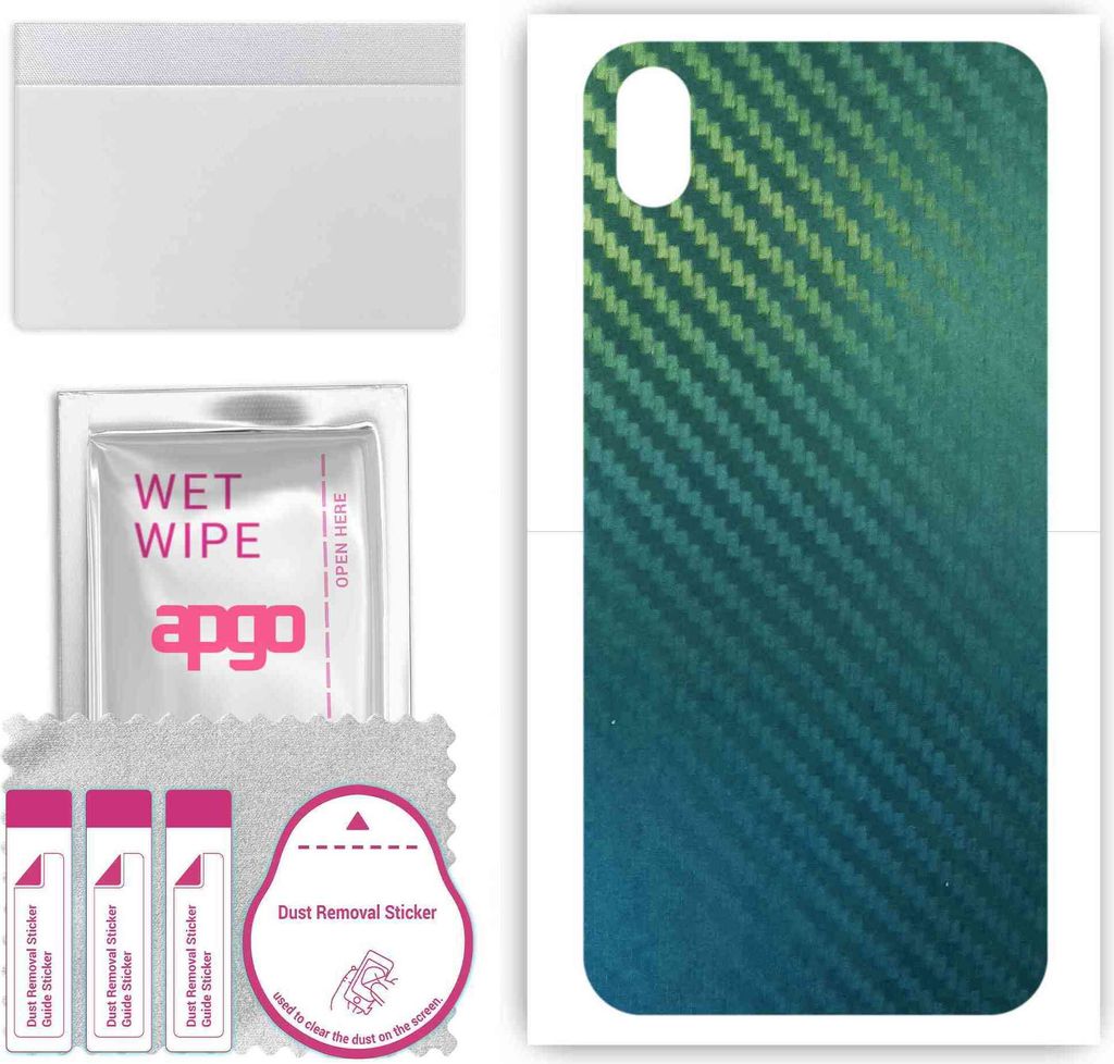apgo Rückseite Schutzfolie, Skin, kompatibel mit Doogee X11, Hinten Displayschutzfolie aus Vinylfolie, kratzfest, einfache Montage - Kohlenstoff-C...