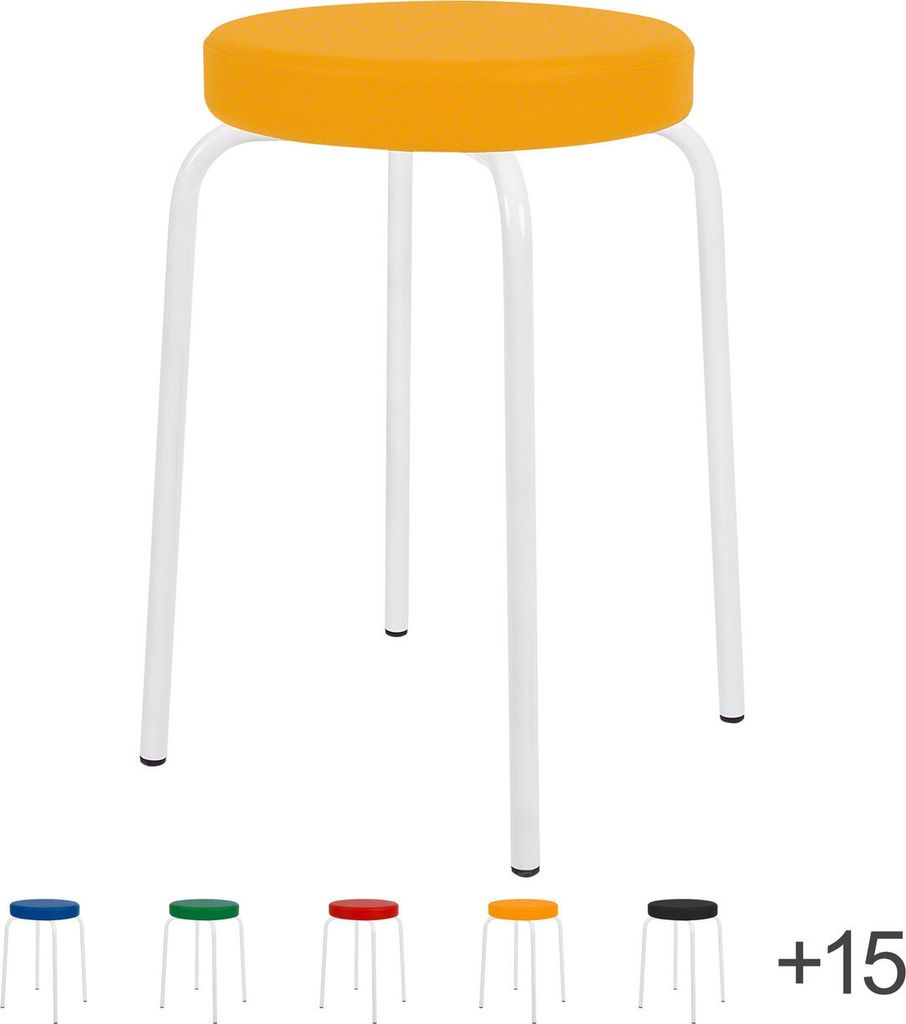 Gymnastikhocker mit Komfort-Polster, Hocker, Stapelhocker, Stapelbar ø 38 cm