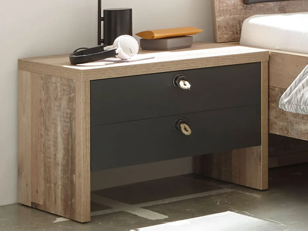 Table de nuit MERLIN design minimaliste petit espace et montage facile