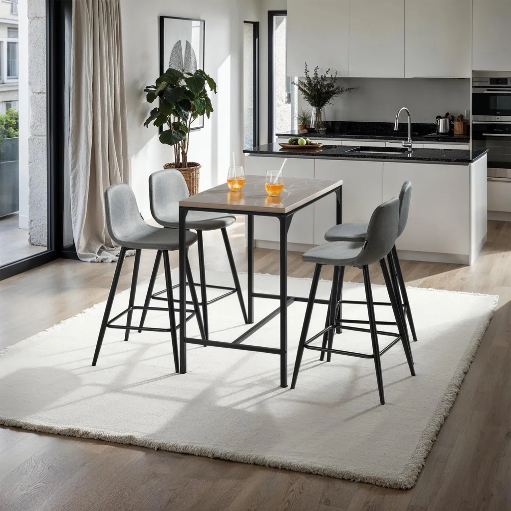 Tabouret de bar WILLOW stable et confortable pour dos sensible - Lot de 4 - 7