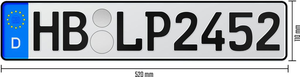 1 Stück 52x11cm Kennzeichen Wunkschkennzeichen DIN- PKW LKW Produktbild 12