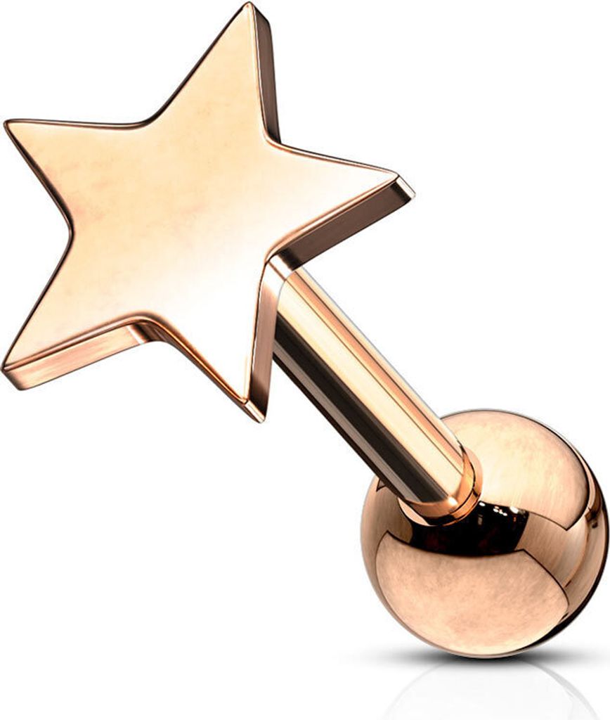 Helix & Tragus Ohr Piercing „Stern“ Rose Gold