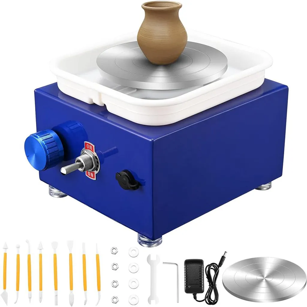 Machine à poterie miniature 2000 tr/min pour modelage céramique - Bleu - 6