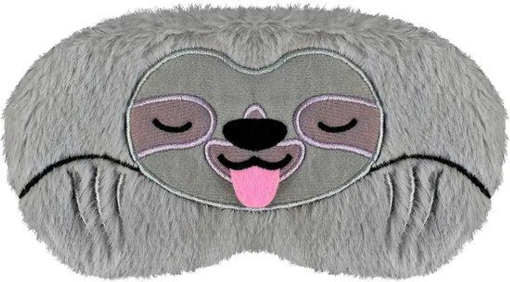 Masque de sommeil gris en peluche douce pour enfant et adulte - Relax