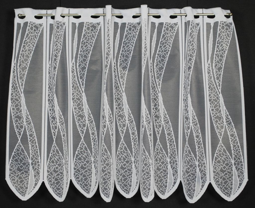 Gardinen Kranzusch Scheibengardine Welle 60x161 cm H/B ganz weiß Bistrogardine Vorhang Küche 1er Pack
