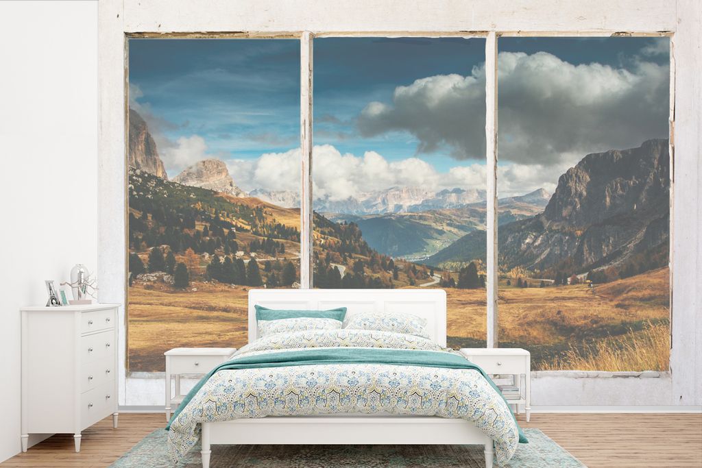 MuchoWow Fototapete für Wohnzimmer oder Schlafzimmer Wandtapete Vinyl Motivtapete Aussicht - Landschaft - Hügel - 525x350 cm - Das Hintergrundbild