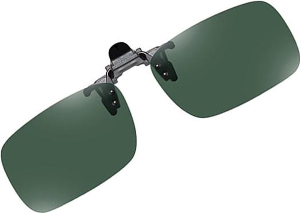 INF Große weiße Mercury Clip-on-Sonnenbrille für Brillen Dunkelgrün