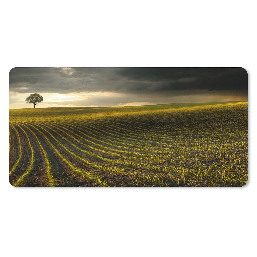 MuchoWow Mauspad Mousepad Wiese - Baum - Dunkelheit 60x30 cm - Mousepads - Maus Mat - Pad - Mausunterlage - Nachhaltig