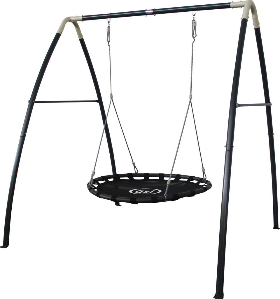 AXI Schaukel Set aus Metall in Anthrazit & Creme | Nestschaukel mit Gestell | Gartenschaukel für Kinder / Kinderschaukel | Schaukelgestell für de...