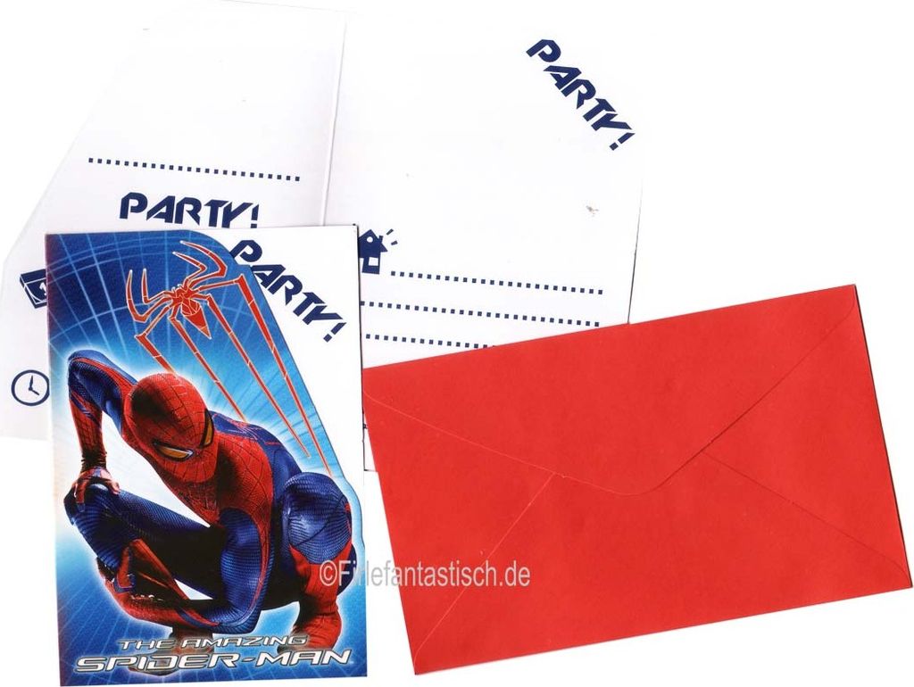 Py Spiderman 6 Invitation Cards