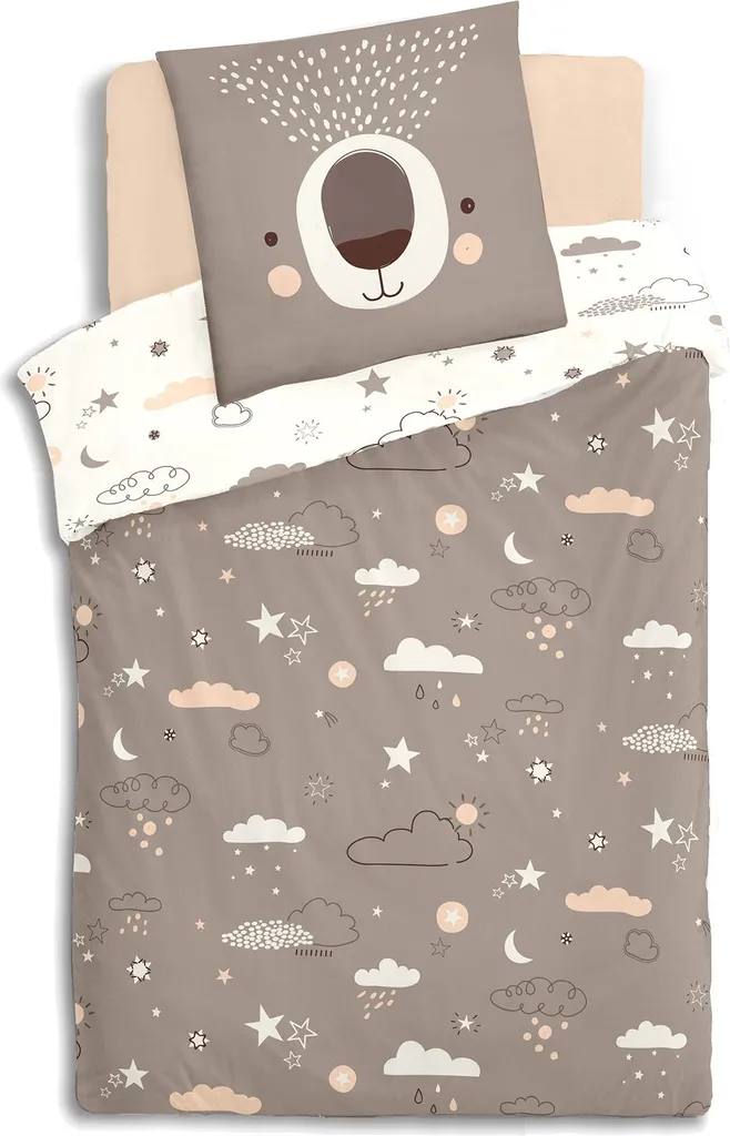 Linge de lit enfant OURS 140x200 en coton pour chambre garçon et fille