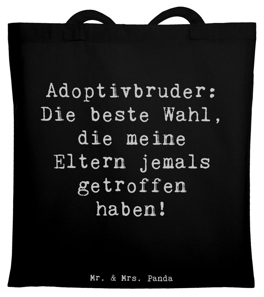 Mr. & Mrs. Panda Shopping Tasche Spruch Adoptivbruder Liebe - Schwarz - Geschenk, persönliche Erinnerungen, Schultasche, Familie, Einkaufstasche, ...