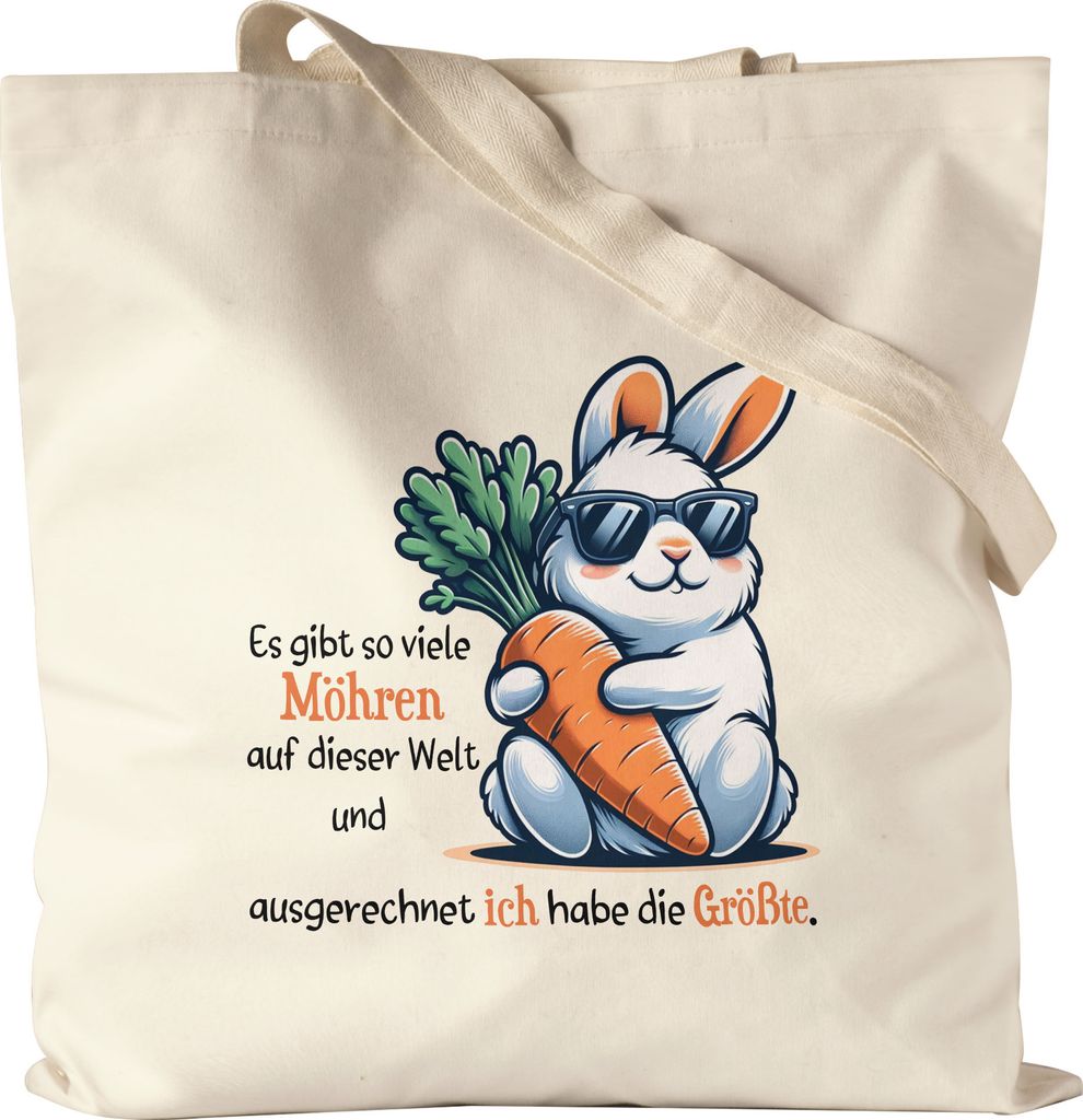 Es gibt so viele Möhren Hase Jutebeutel Witzig Spruch Ironie Geburtstag