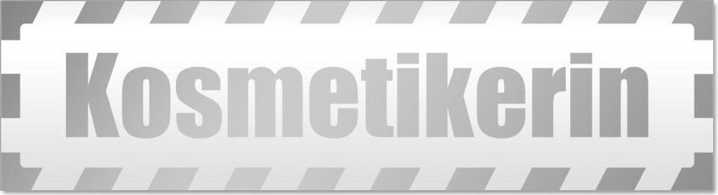 Kiwistar Kosmetikerin gestreift Magnetschild Schild magnetisch - 45cm Silber - Magnetfolie für Auto PKW Kfz