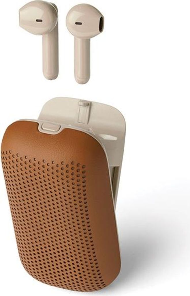 Lexon Speakerbuds Kabellose Bluetooth Kopfhörer Braun