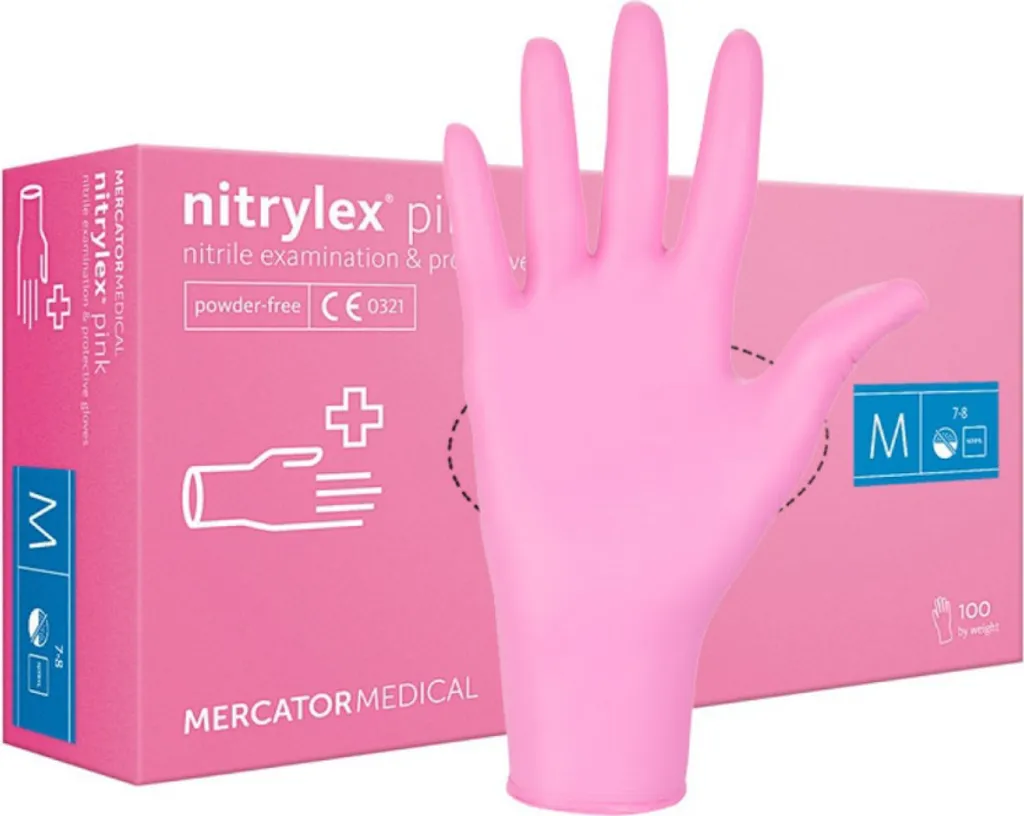 100 Guanti Monouso In Nitrile Fucsia – Taglia M, Per Uso Medico E Alimentare, Sterili, Resistenti E Sicuri