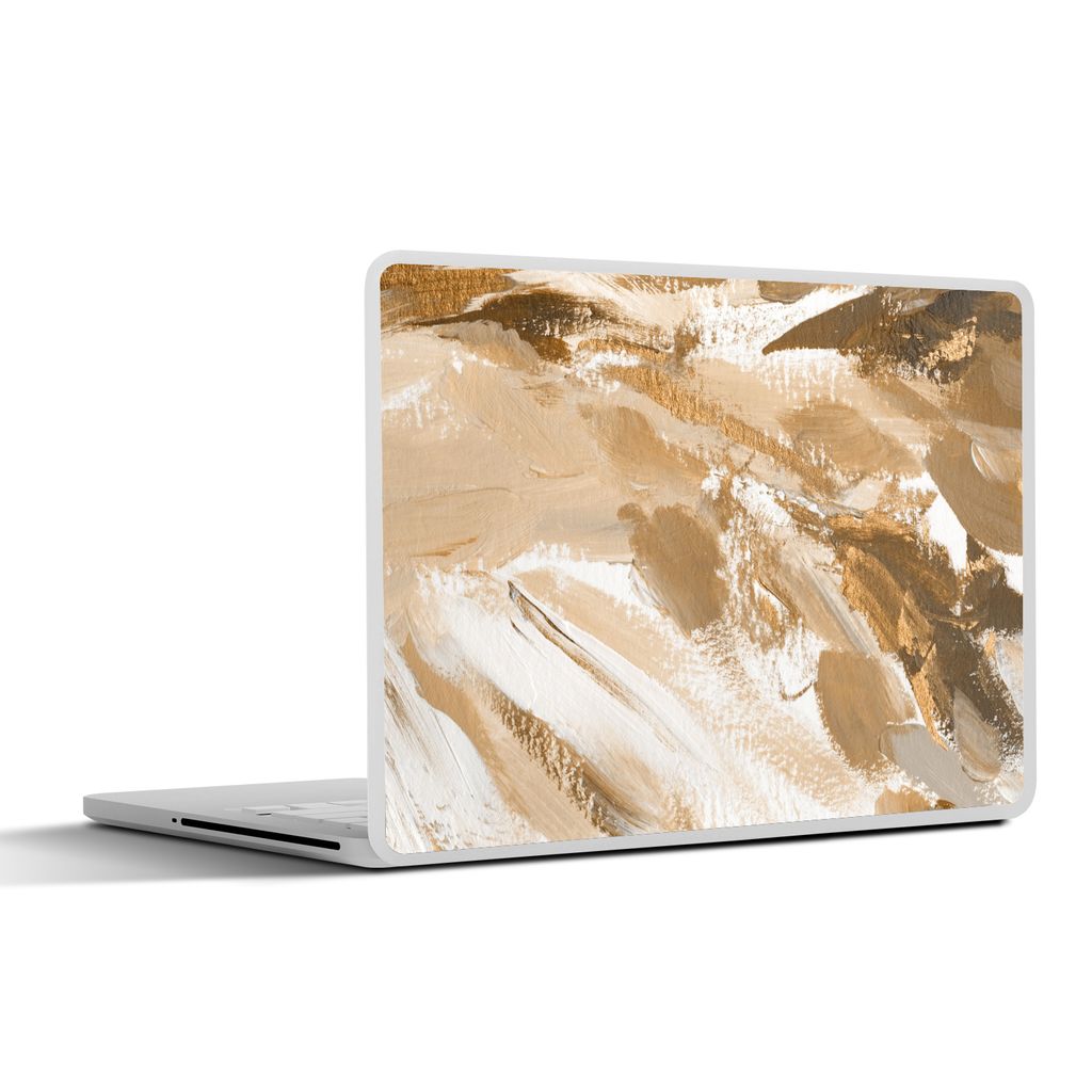 MuchoWow Laptop Aufkleber Sticker Cover Farbe - Braun - Grau 36.5x27.5 cm - Laptop-Sticker