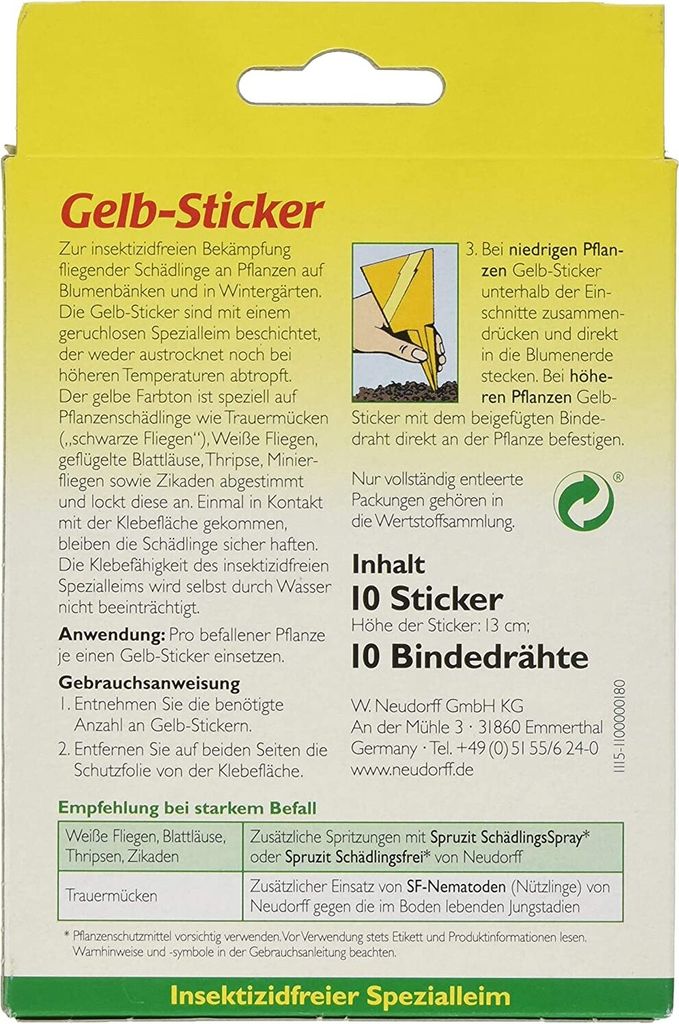 Neudorff Gelb-Sticker 10 Stück Produktbild 21