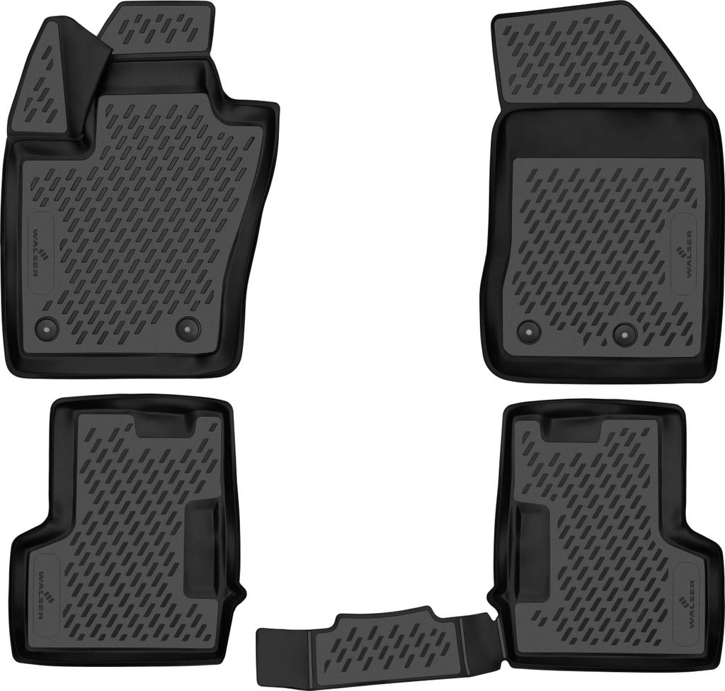 WALSER XTR Gummi Fussmatten Auto für Fiat 500X 09/2014-Heute, 100% passgenaue Auto Fußmatten, robuste Universal Fußmatte Auto, Gummimatten Auto,...
