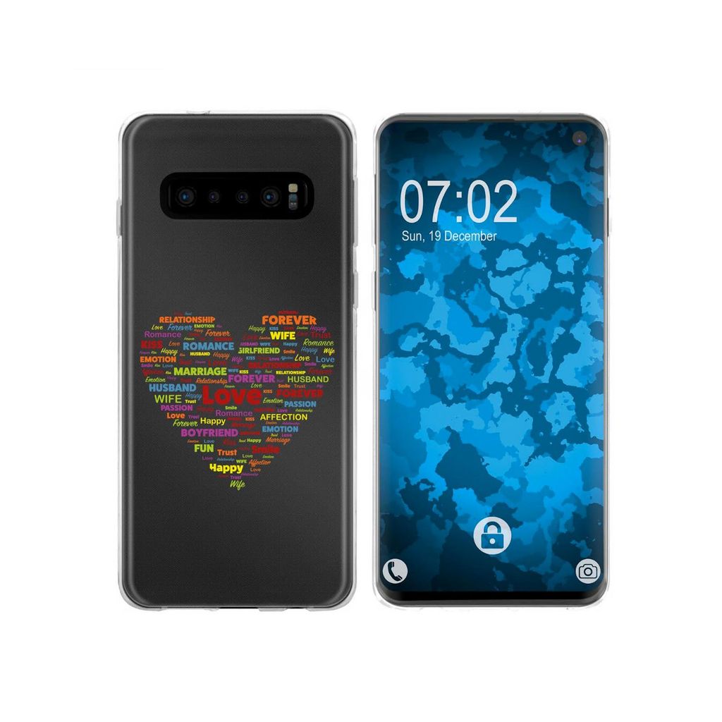 PhoneNatic Case kompatibel mit Samsung Galaxy S10 Silikon-Hülle pride Herz M5