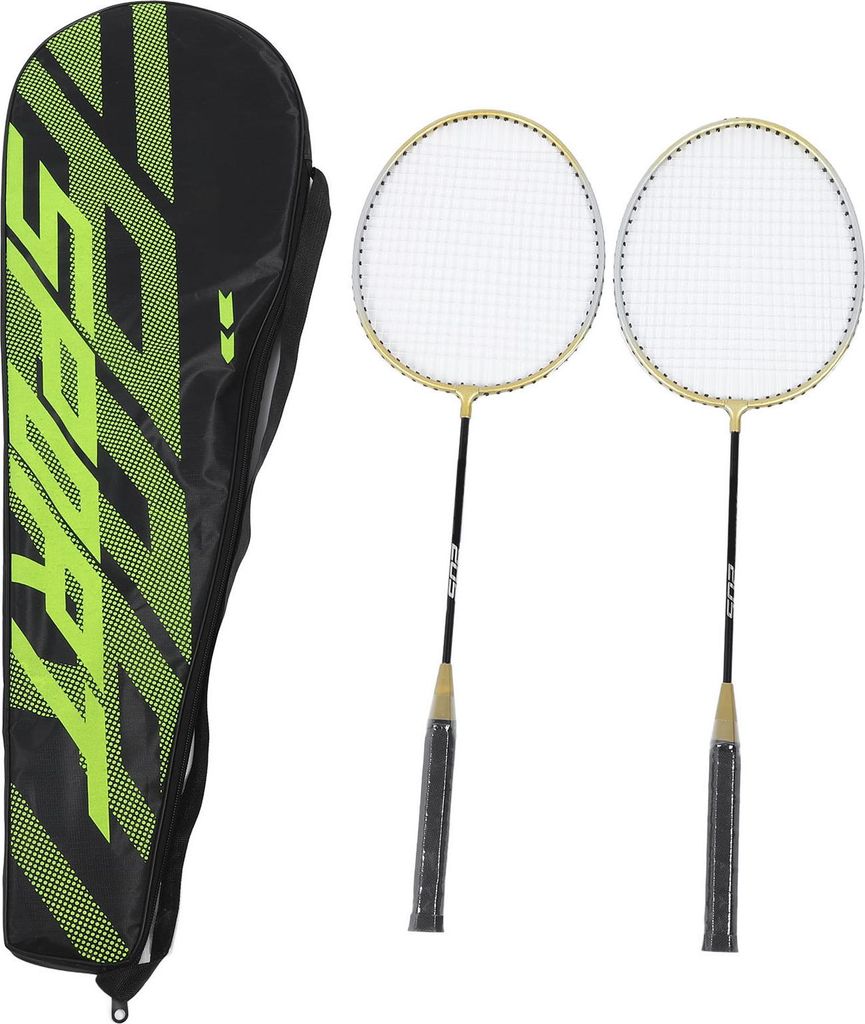 Legierung Badmintonschläger Set mit 2 leichten Schlägern für Erwachsene und Teenager mit Tasche für Unterhaltungstrainingsspiele