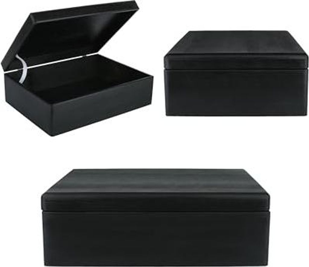 Creative Deco XL Grande Nera Scatola in Legno 40x30x14cm | Immagine del prodotto 