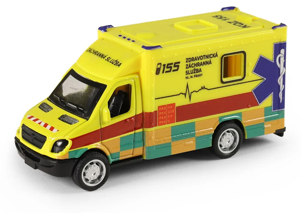 Voiture Ambulance Prague de 10 cm - Miniature de Secours en Métal