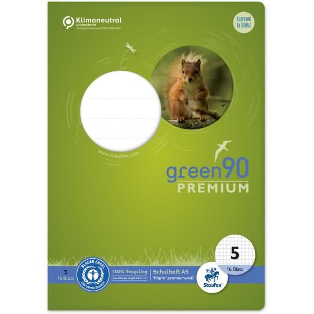 Ursus Green 040780005 Heft - LIN5, A5, 16 Blatt, 90 g/qm, 5 Image du produit 