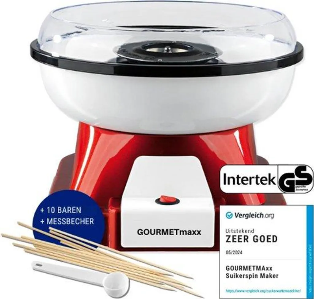 Petite machine à barbe à papa rétro rouge 450W pour fêtes de famille