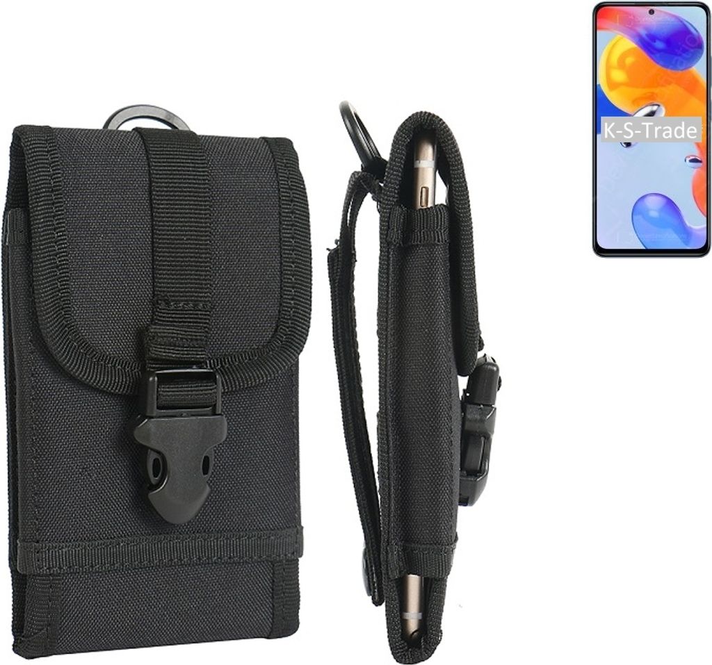 K-S-Trade Holster Handy Hülle kompatibel mit Xiaomi Redmi Note 11 Pro 5G Global Holster Handytasche Gürtel Tasche Schutz Hülle Robust Outdoor