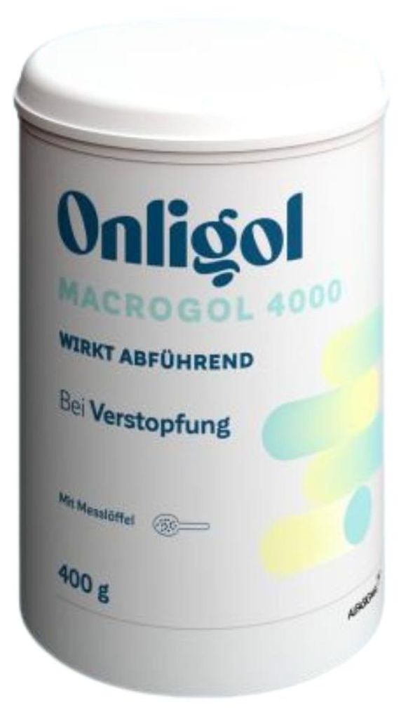 Onligol Macrogol 4000 - Sanfte, effektive Hilfe bei Verstopfung und Obstipation - mit Macrogol 4000 - ohne Zusatzstoffe & Zucker, 400 g Pulver