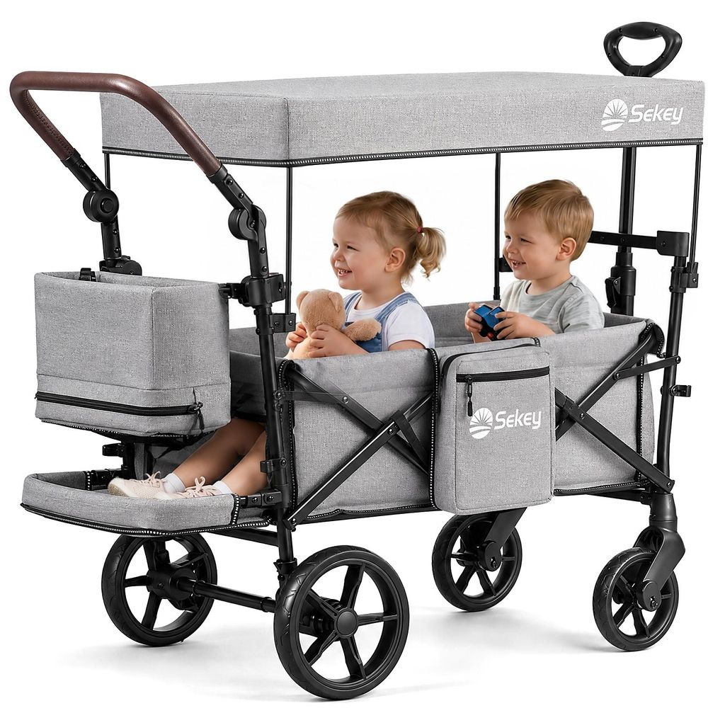 Sekey Bollerwagen Faltbar mit Dach Kinder Bollerwagen mit Produktbild 
