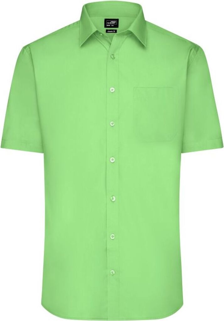 Klassisches Shirt aus pflegeleichtem Mischgewebe lime-green, Gr. L