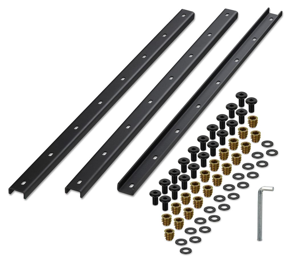 Relaxdays Granietplaten, set van 3, metalen geleiderail 90 Productafbeelding 