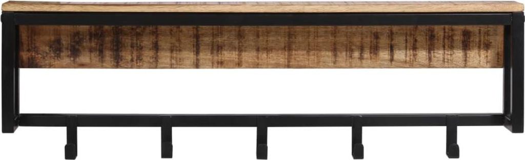 vidaXL Garderobe 87x10x27 cm Raues Massivholz Mango