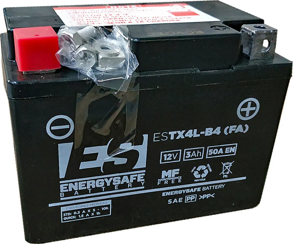 Batterie EnergySafe ESTX4L idéale pour démarrage scooter 50cc et 125
