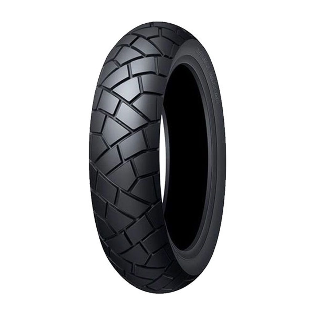 A motorcycle tire shown against a white background.