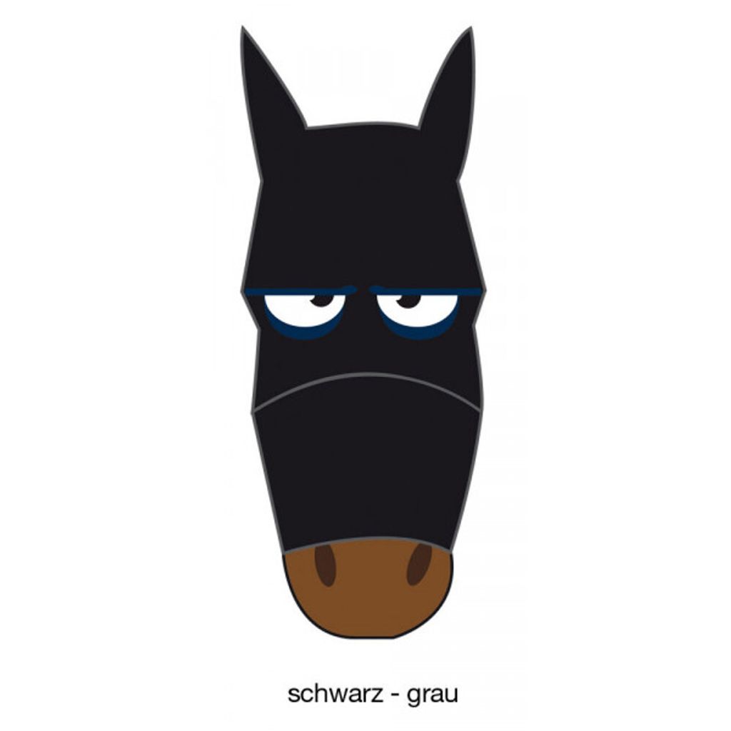 PFIFF Fliegenmaske mit Motiv - schwarz/grau - Pony