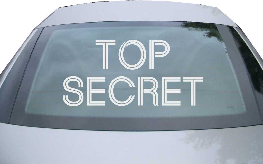 Indigos UG - Aufkleber Heckscheibe & Motorklappe DE2500 - silber - 600x285 mm - Top Secret - Auto Scheiben Fenster Heckklappe Tuning Racing JDM - D...