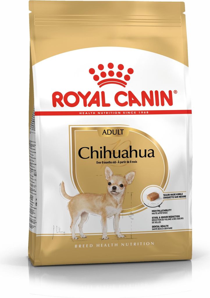 A bag of Royal Canin Chihuahua Adult dog food.