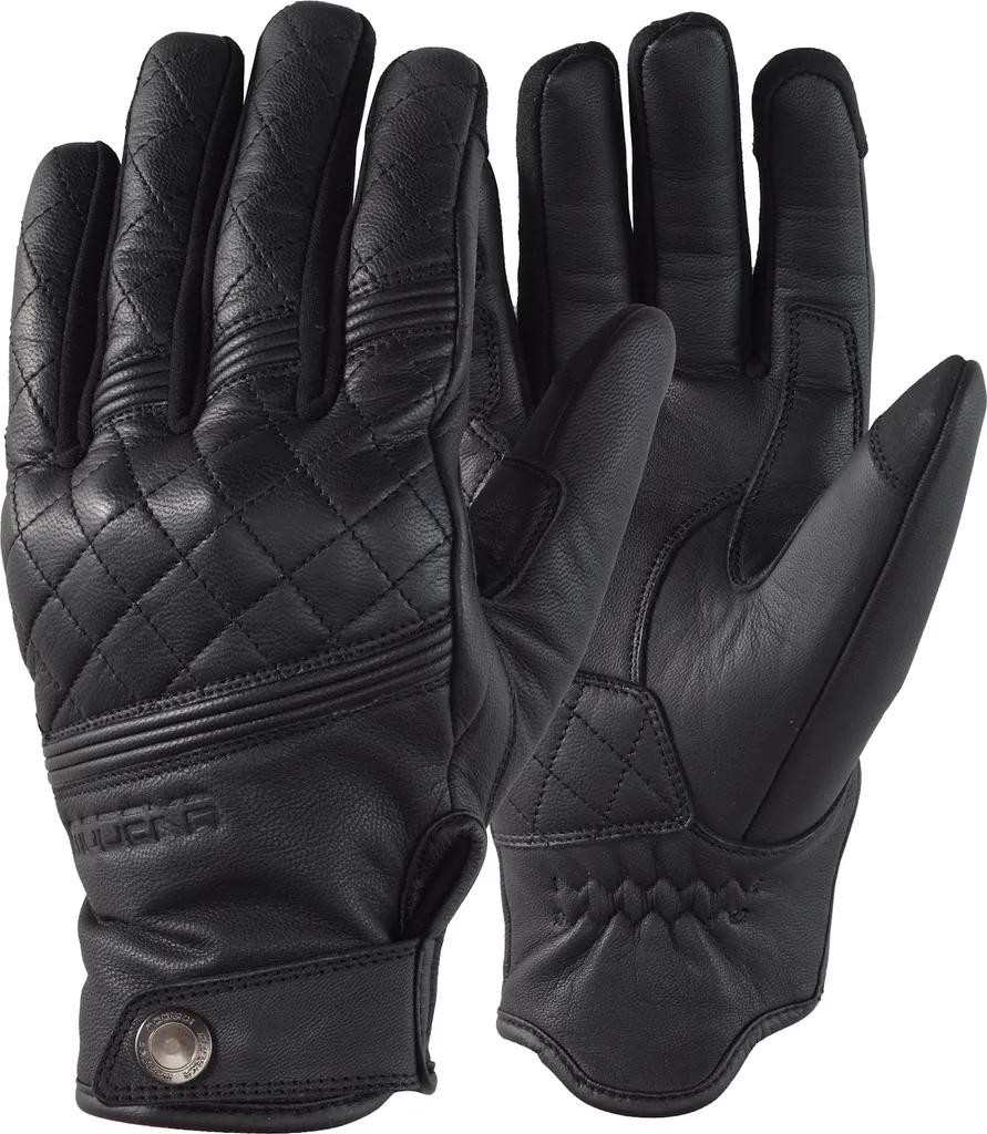 Gants en Cuir Noir Modeka Celino 10 avec Paume Renforcée et Souplesse