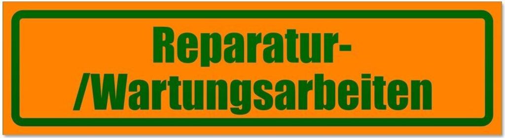 Kiwistar - Autoaufkleber - Orange - Grün - 45 x 12 cm - Reparatur - /Wartungsarbeiten invertiert - Hinweis Aufkleber Sticker für Auto, Kfz, Fahrr...