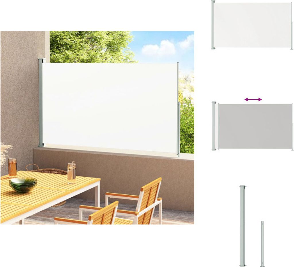 vidaXL Seitenmarkise Ausziehbar 180x300 cm Creme - Sonnenschirme & Sonnenschutze