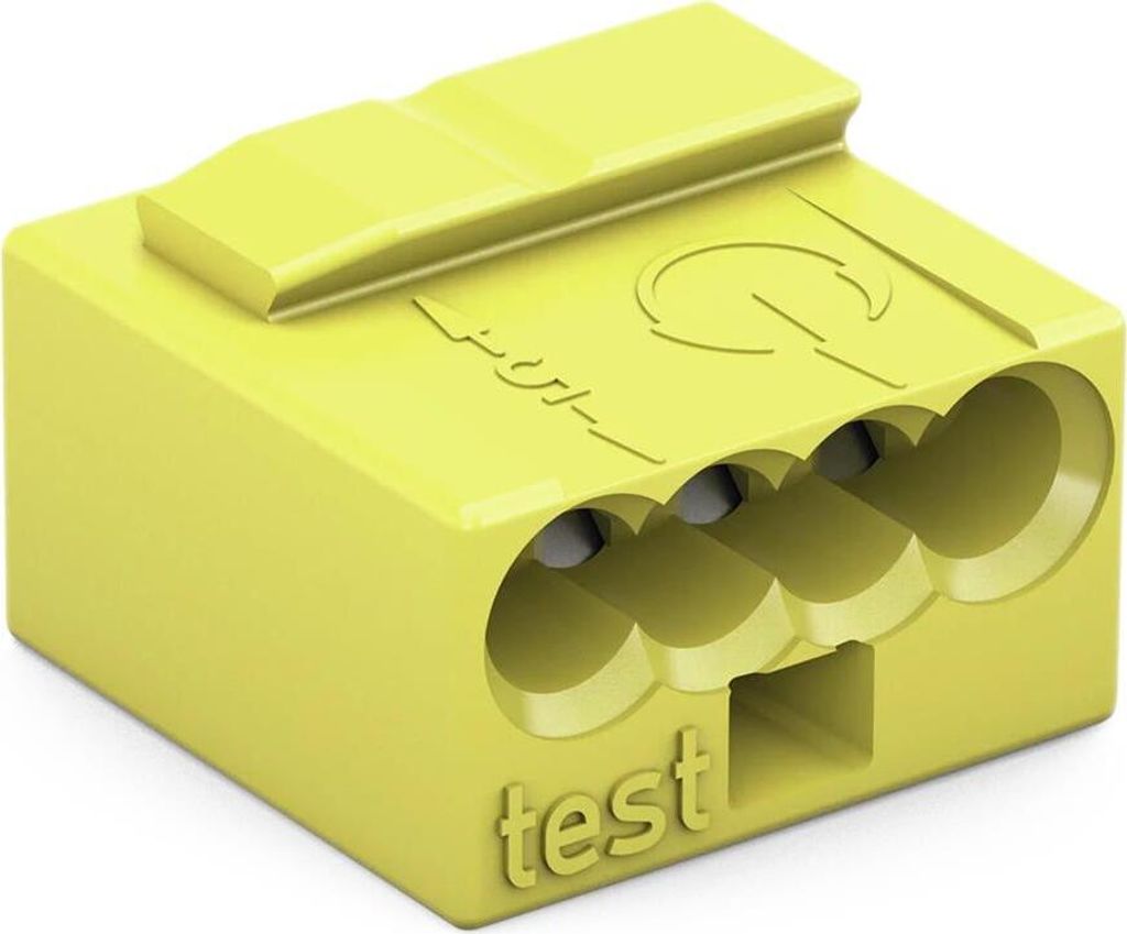 WAGO 243-504 100x Micro-Dosenklemme, 4 x 0,6 - 0,8 mm Ø, gelb