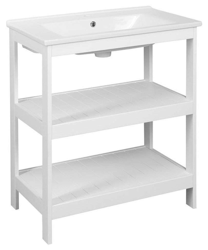 Aqualine ETIDE Regal Waschbeckenunterschrank 71,5x86x44 cm, Weiß matt