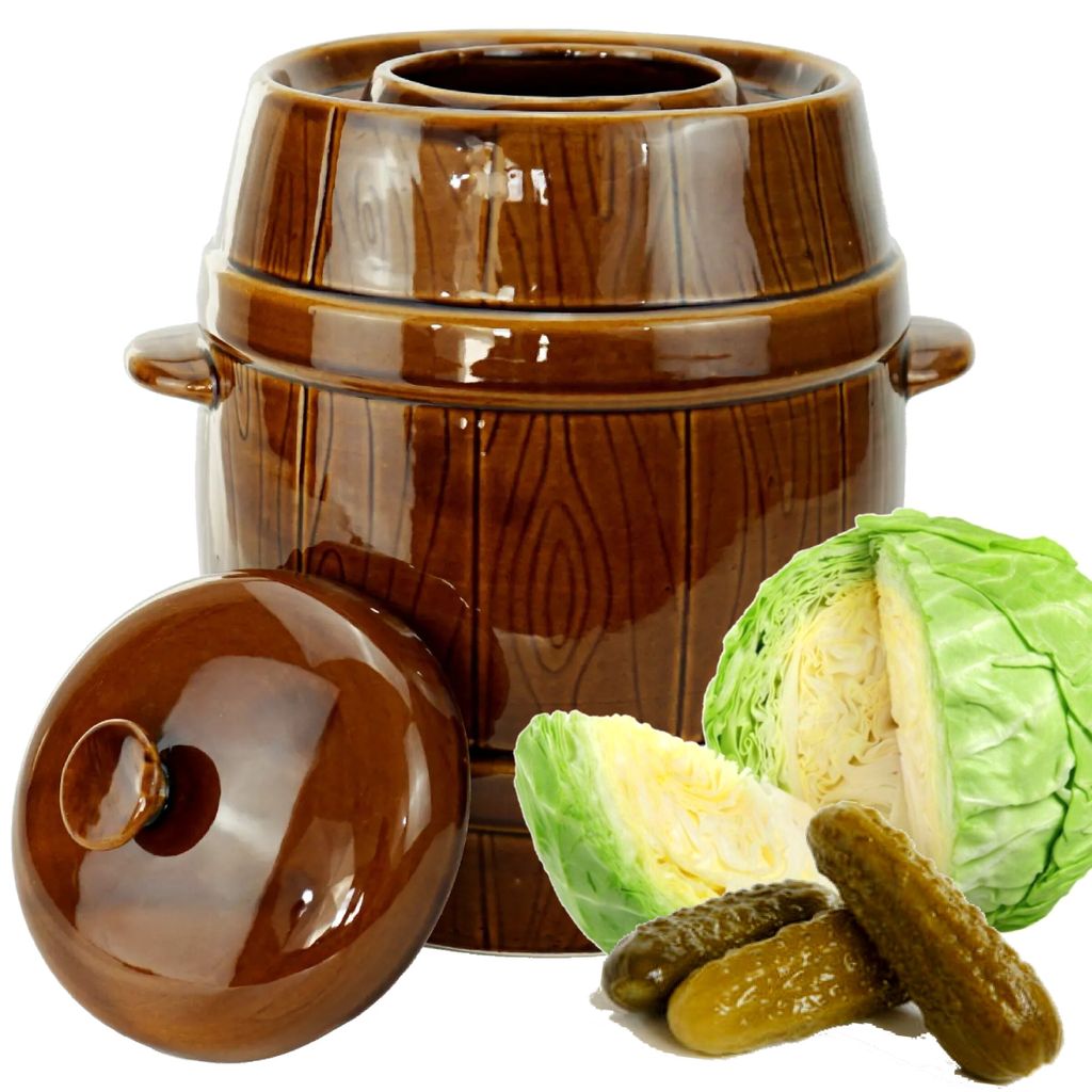 MIKONI Gurkentopf mit Deckel | 3 LITER | BRAUN | Produktbild 