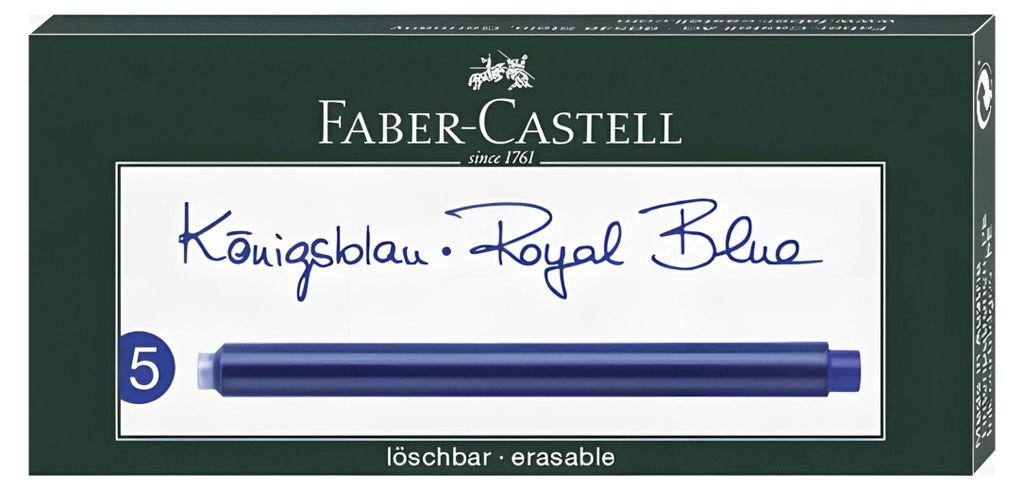 FABER-CASTELL Großraum-Tintenpatronen königsblau (5 Patronen)